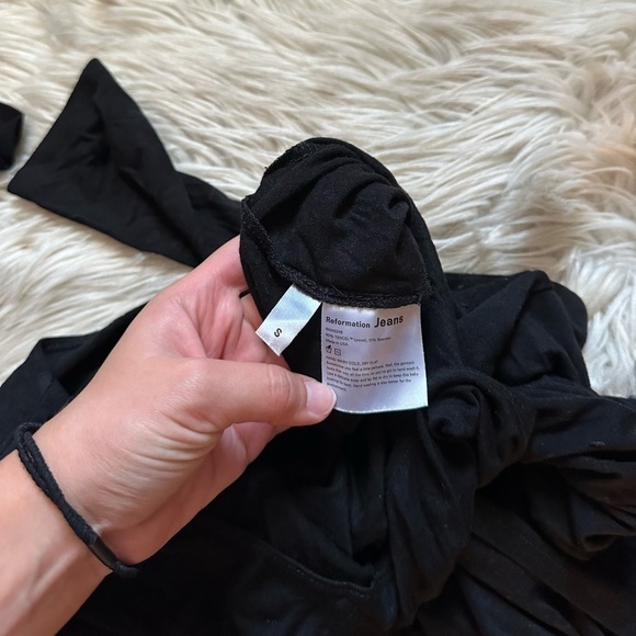 REFORMATION Elisa Wrap Dress In Black - Picture 7 of 7